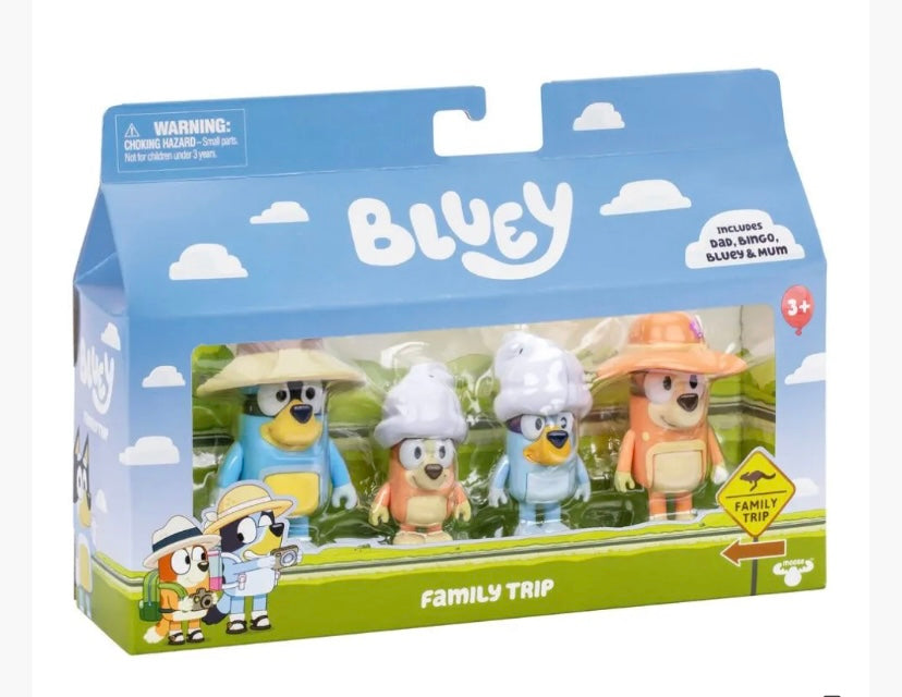 Bluey Figure 4 Pack - Assorted