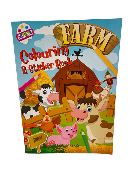 Farm Sticker & Colouring Book