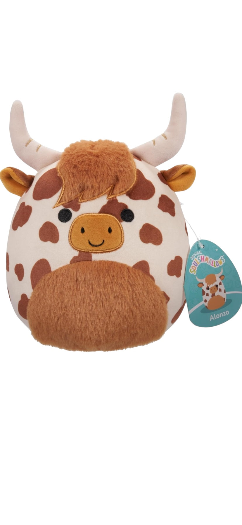 Squishmallow 7.5” Alonzo The Brown & White Spotted Cow